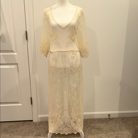 Zara Women’s Cream Lace Mesh Only, Size Medium - Picture 3 of 11